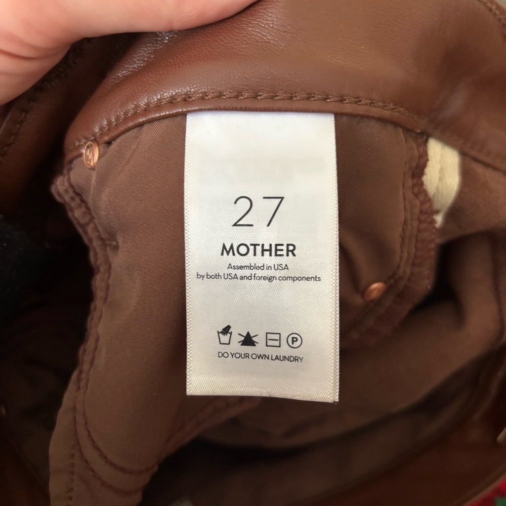 Mother faux leather brown pants size 27 - Picture 7 of 7